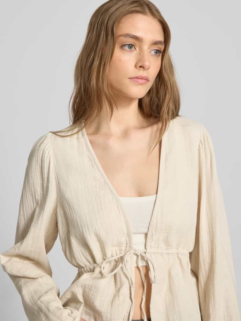Pieces Regular fit blouse met lange mouwen van katoen model 'SASTINA'