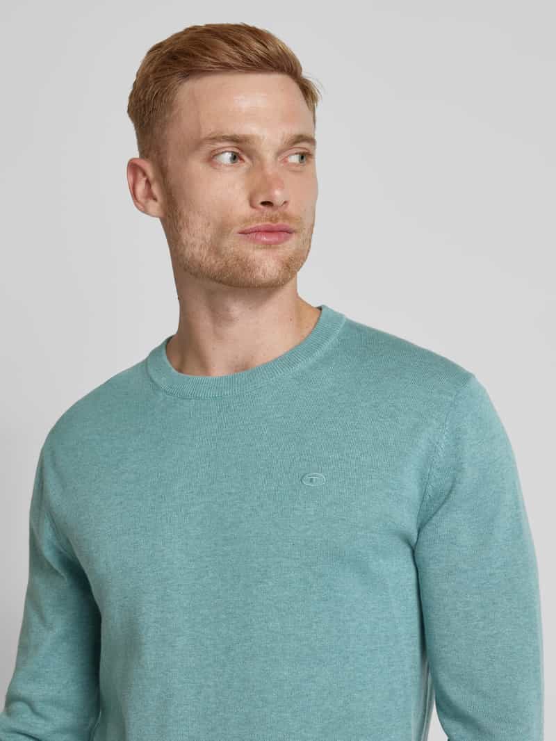 Tom Tailor Gebreide pullover met labelstitching model 'BASIC'