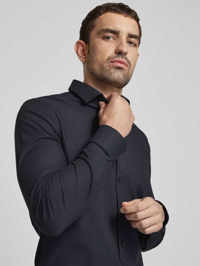 OLYMP No. Six Slim fit zakelijk overhemd van twill met stretch