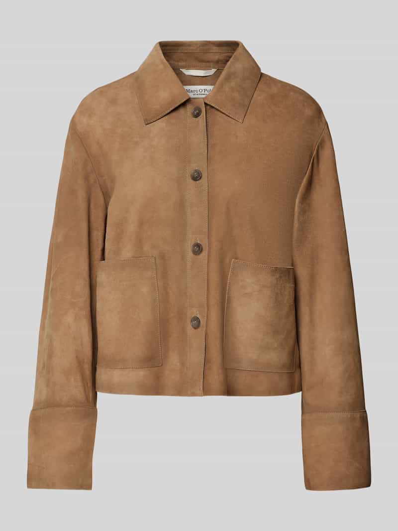 Marc O'Polo Regular fit leren jack van zacht geitenleer