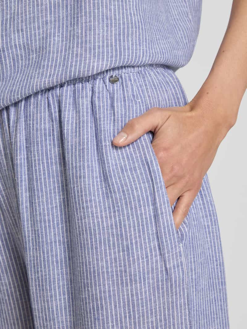 Boss Orange Stoffen broek van een mix van linnen en viscose met elastische band