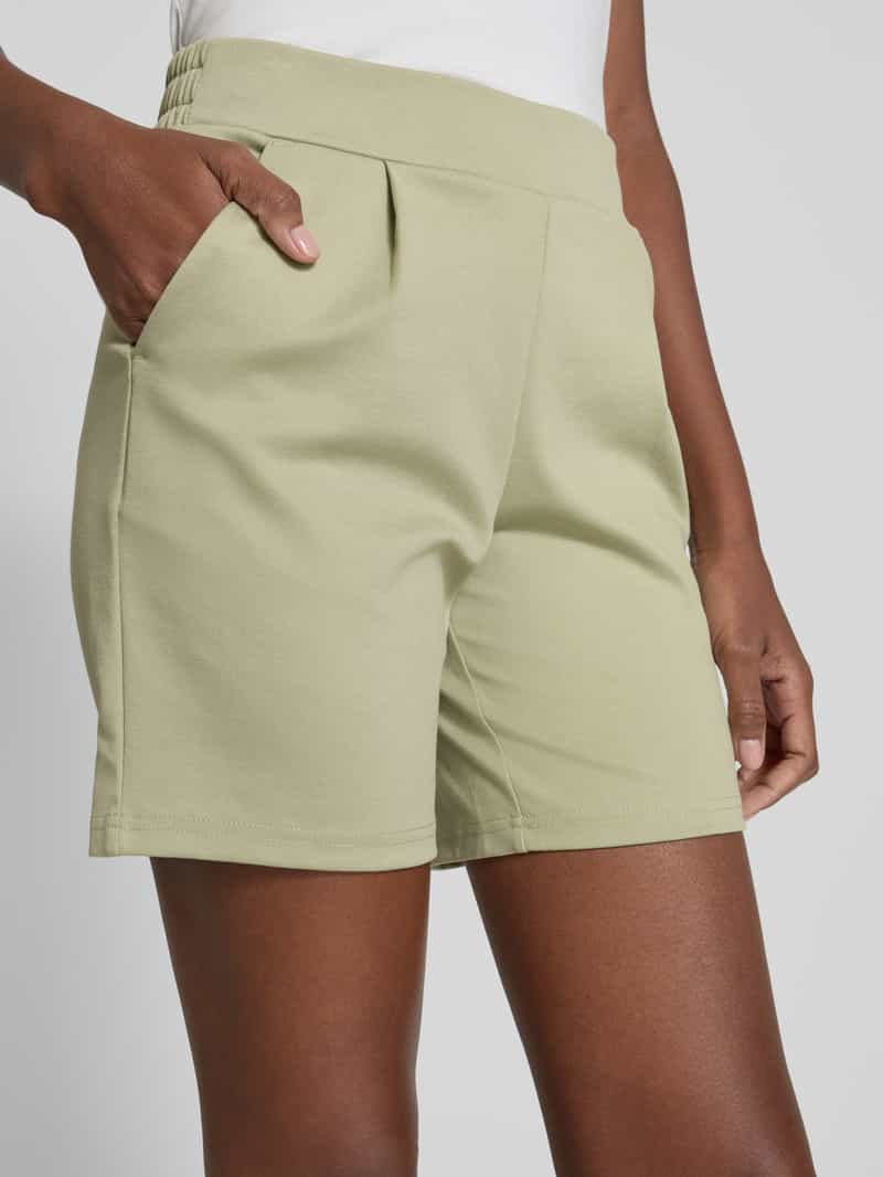 Ichi Regular fit korte broek met bandplooien model 'Kate'