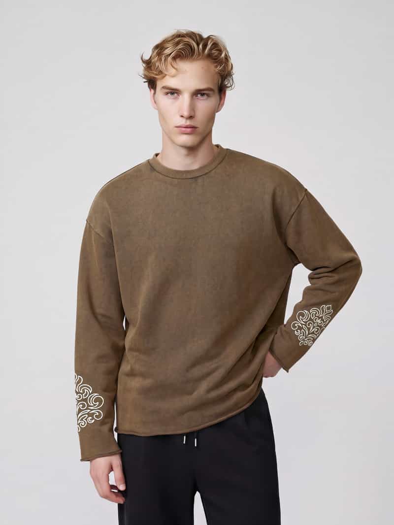 Don´t Waste Culture Sweatshirt met geborduurde mouwen model 'ONA'