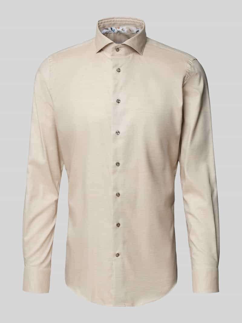 Profuomo Slim fit zakelijk overhemd met haaikraag