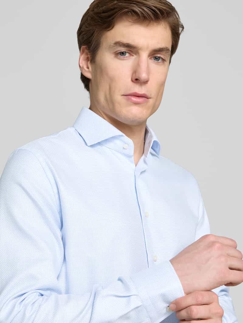 Profuomo Regular fit zakelijk overhemd met kentkraag