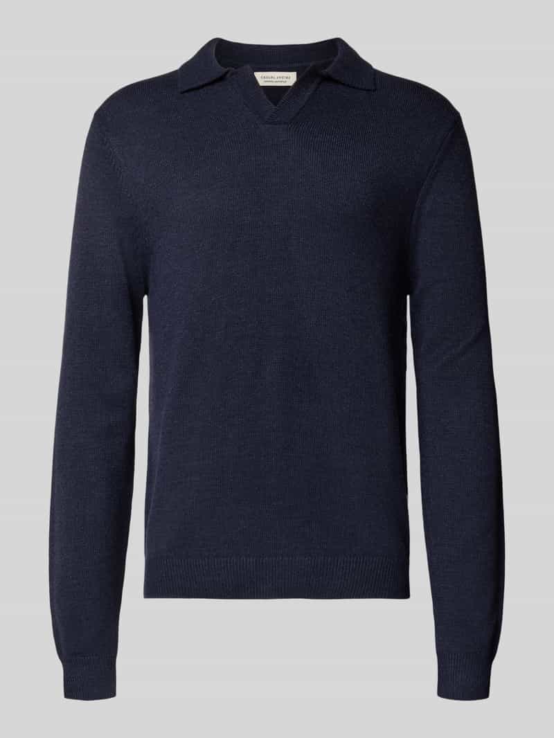 casual friday Regular fit shirt met lange mouwen en polokraag model 'Karl'