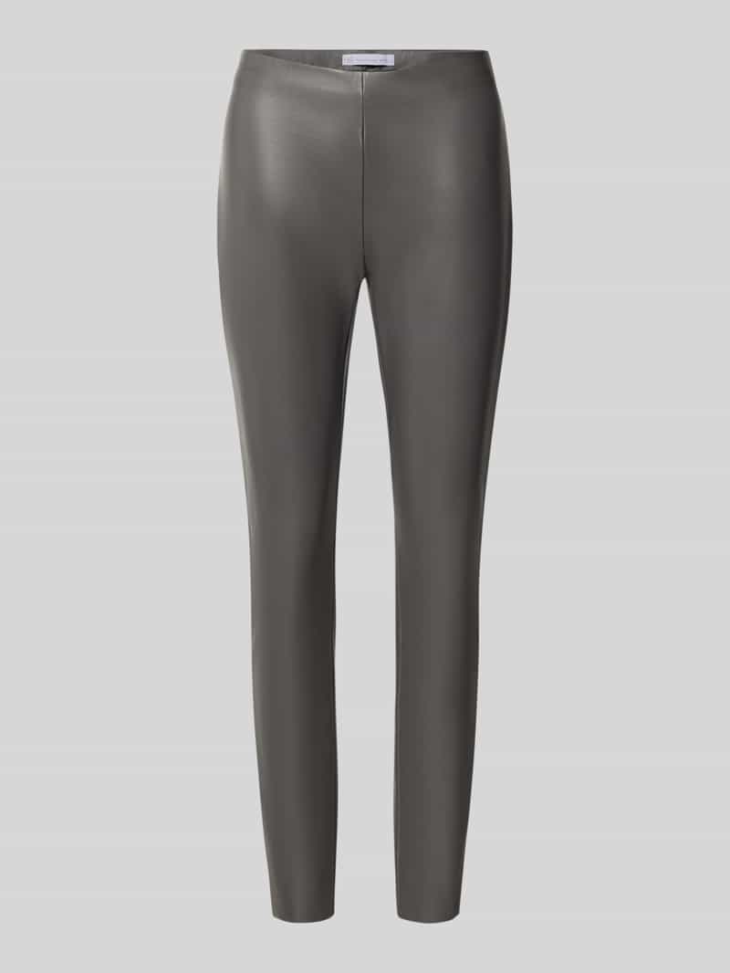 Raffaello Rossi Skinny Fit Kunstlederhose mit elastischem Bund Modell 'RESA' in Anthrazit, Größe 34 211500034