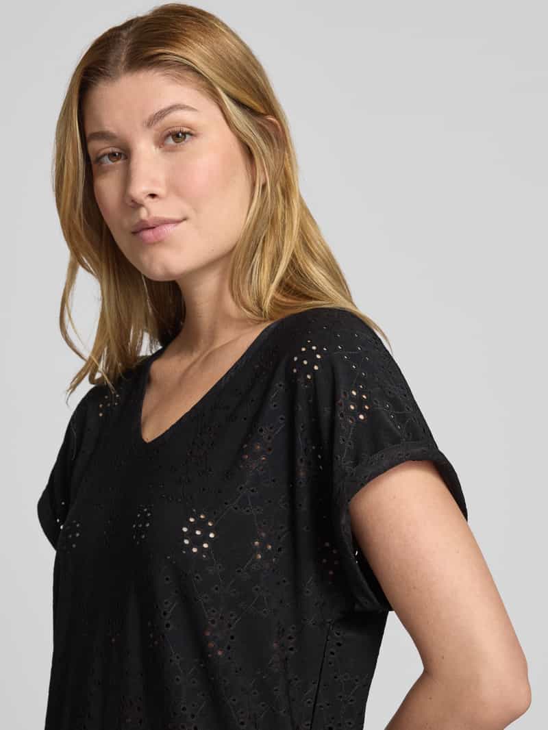 Soyaconcept T-shirt met broderie anglaise model 'INGELA'