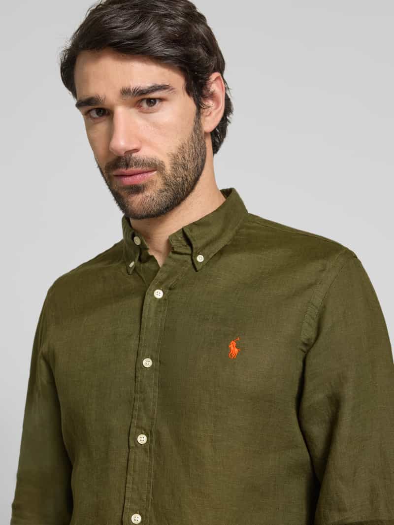 Polo Ralph Lauren Slim fit linnen overhemd met logostitching