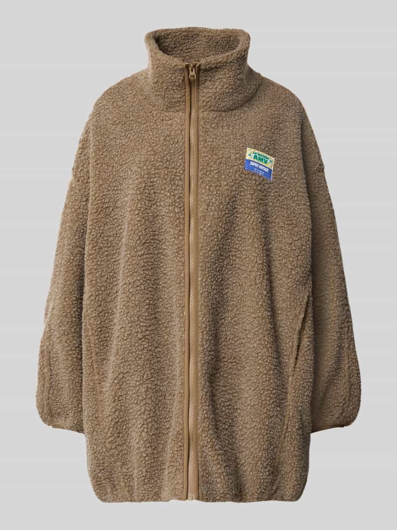American vintage Fleecejack met labeldetail model 'HOKTOWN'