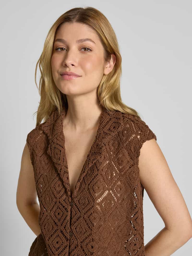 Christian Berg Woman Relaxed fit gehaakt gilet met ajourpatroon