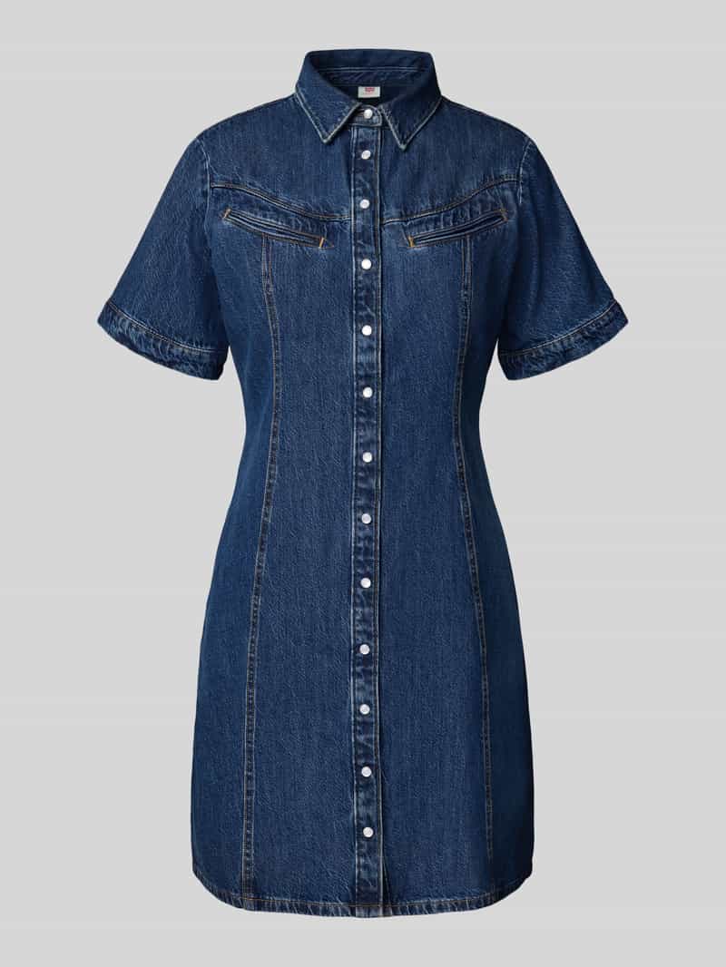Levi's Knielange jeansjurk met overhemdkraag