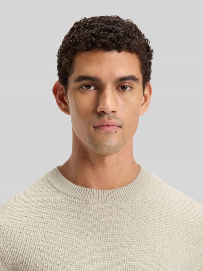 Boss Orange Regular fit gebreide pullover van een mix van katoen en kapok model 'KLAPOK'