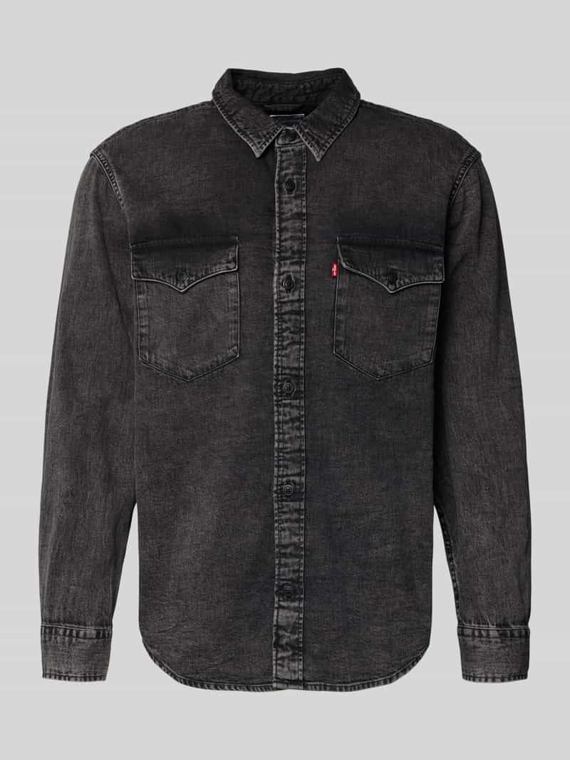 Relaxed fit spijkeroverhemd met borstzakken model 'WESTERN'