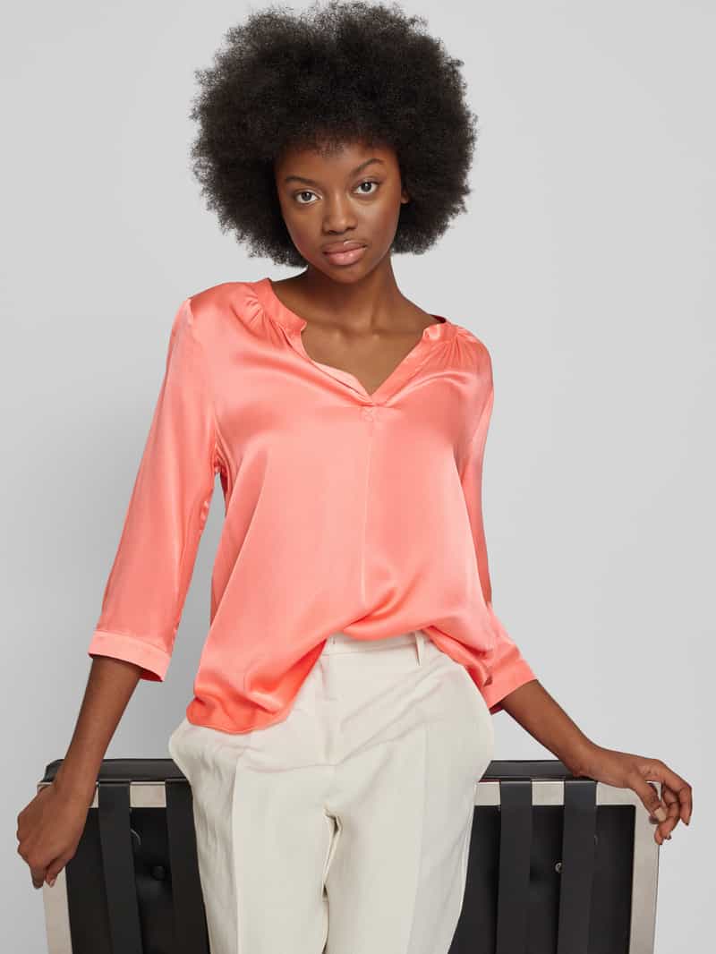 milano italy Blouse van viscose met tuniekkraag