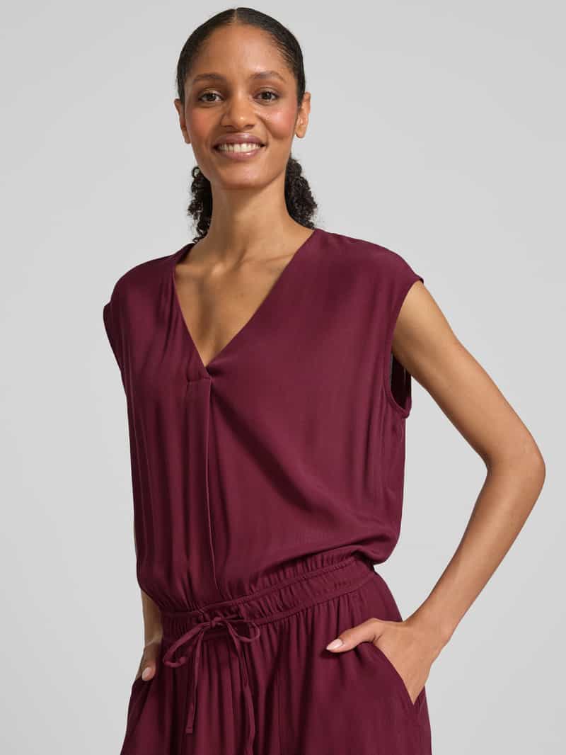 Opus Jumpsuit van viscose met V-hals model 'Mylea'