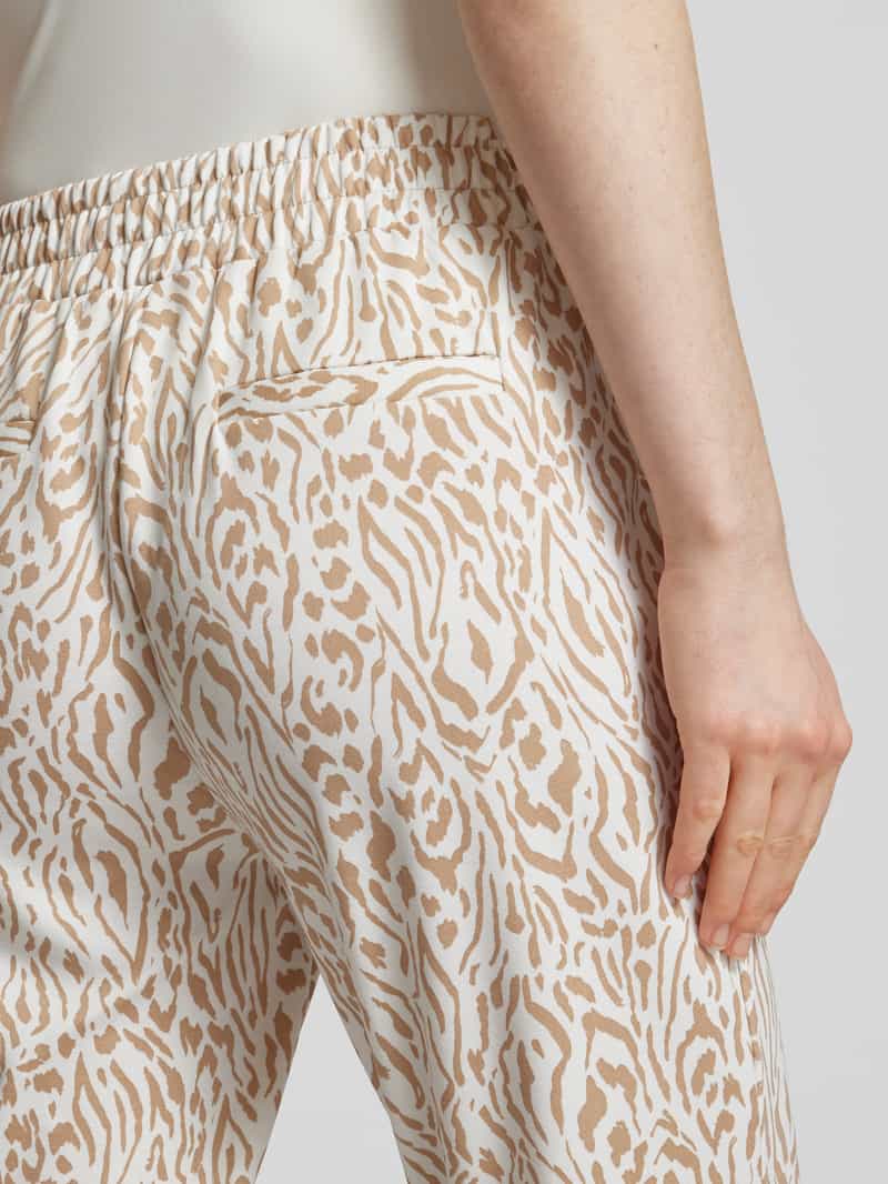 Ichi Tapered fit stoffen broek met all-over print model 'Kate'