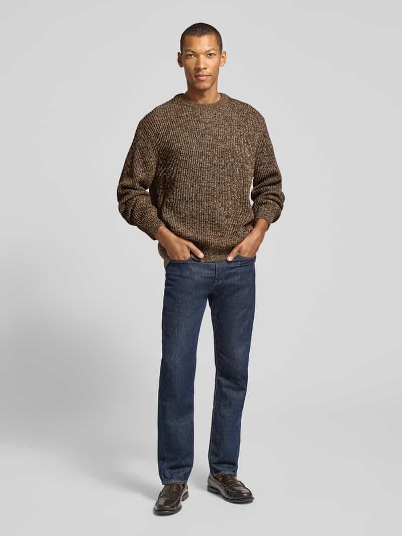 SELECTED MEN Heren Truien & Vesten Slmtilum Ls Knit Crew Neck - Bruin, foto 6