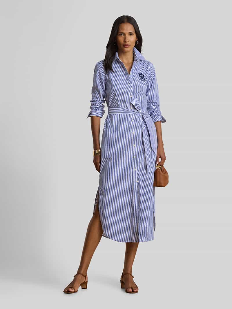 Lauren Ralph Lauren Getailleerde blousejurk van puur katoen