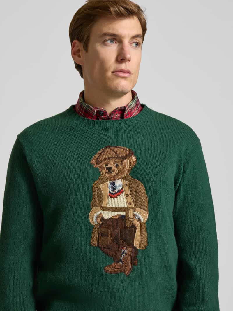 Polo Ralph Lauren Gebreide pullover van een mix van wol en kasjmier met ronde hals