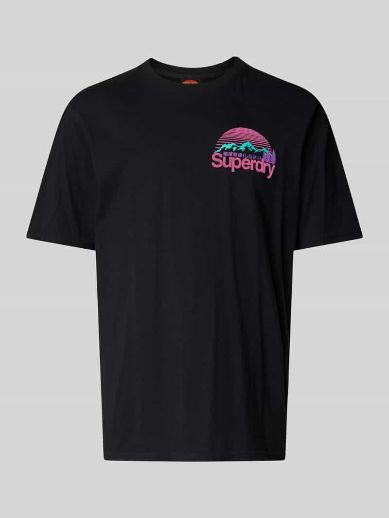 Superdry T-shirt met labeldetail