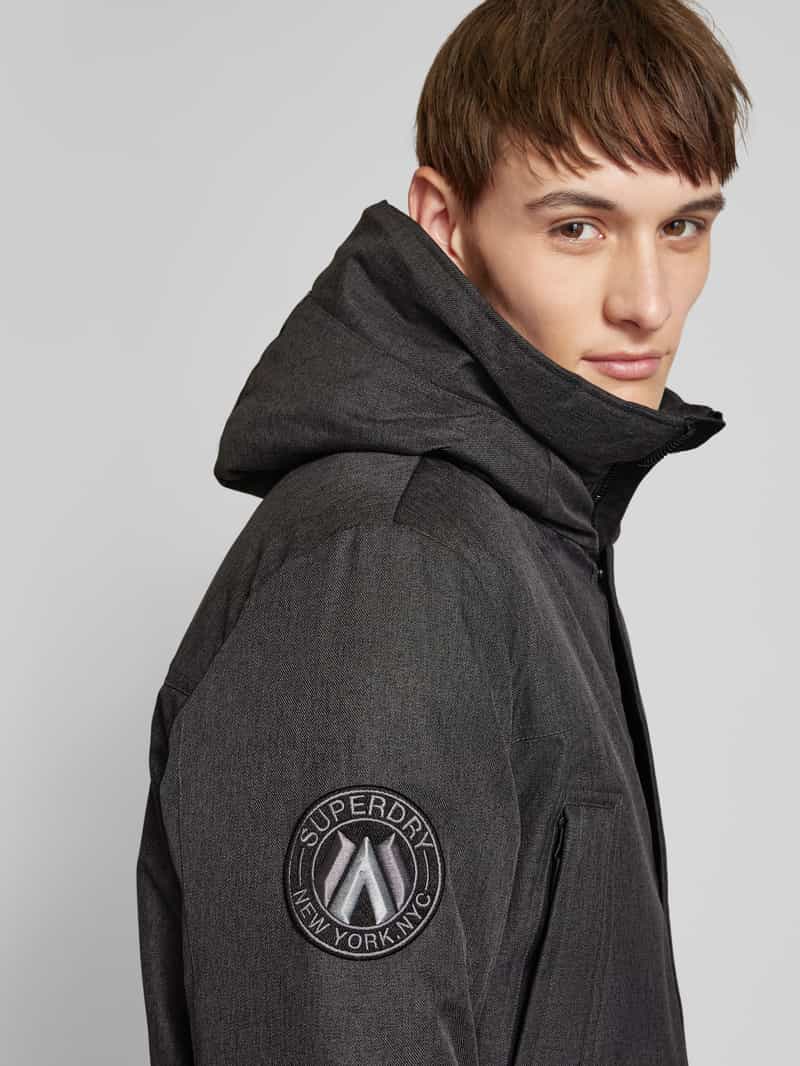 Superdry Parka met labelstitching model 'City Tweed'