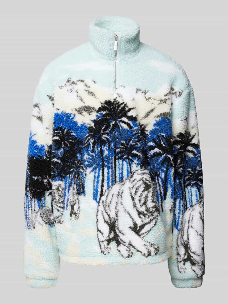 Karl Kani Pullover van teddybont met opstaande kraag