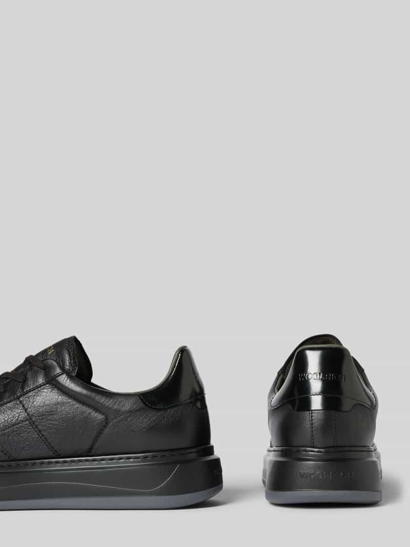 Woolrich Leren sneaker met plateauzool