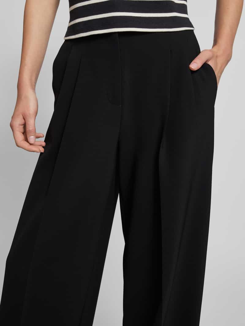CAMBIO Wide leg stoffen broek met achterzakken