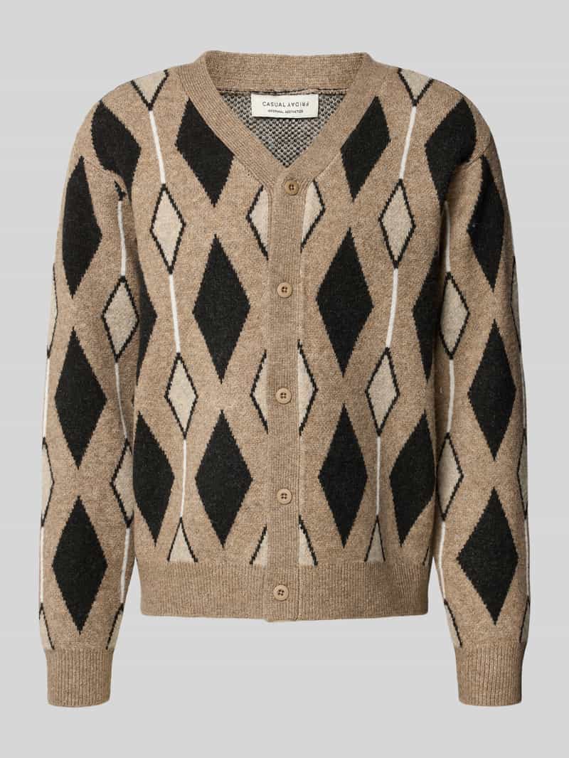 Casual friday Cardigan in allover-look model 'ALFRED'