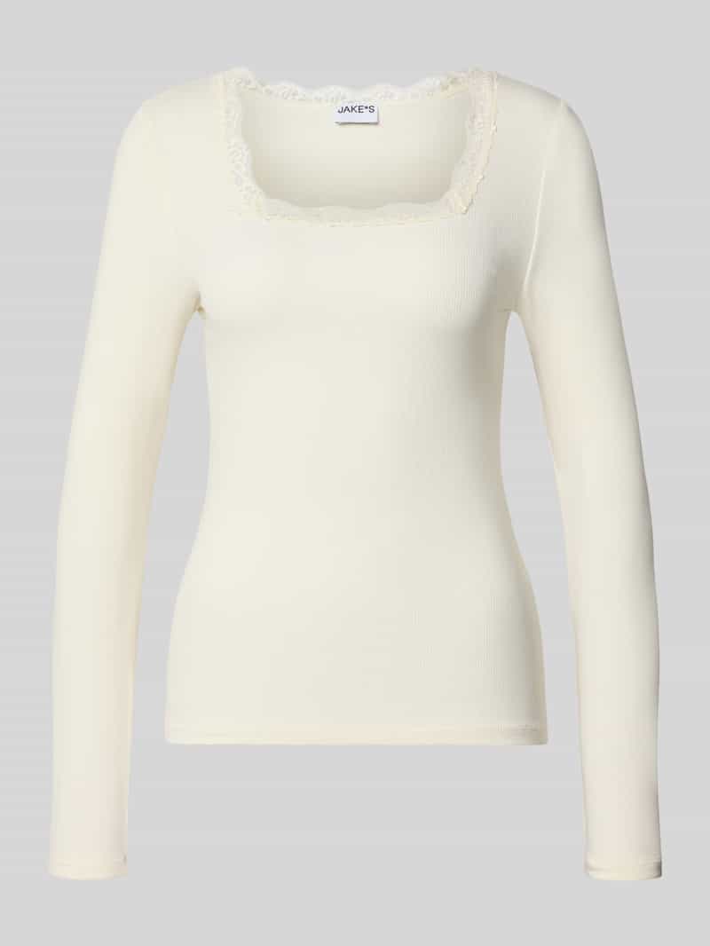 Slim fit shirt met lange mouwen van katoenmix