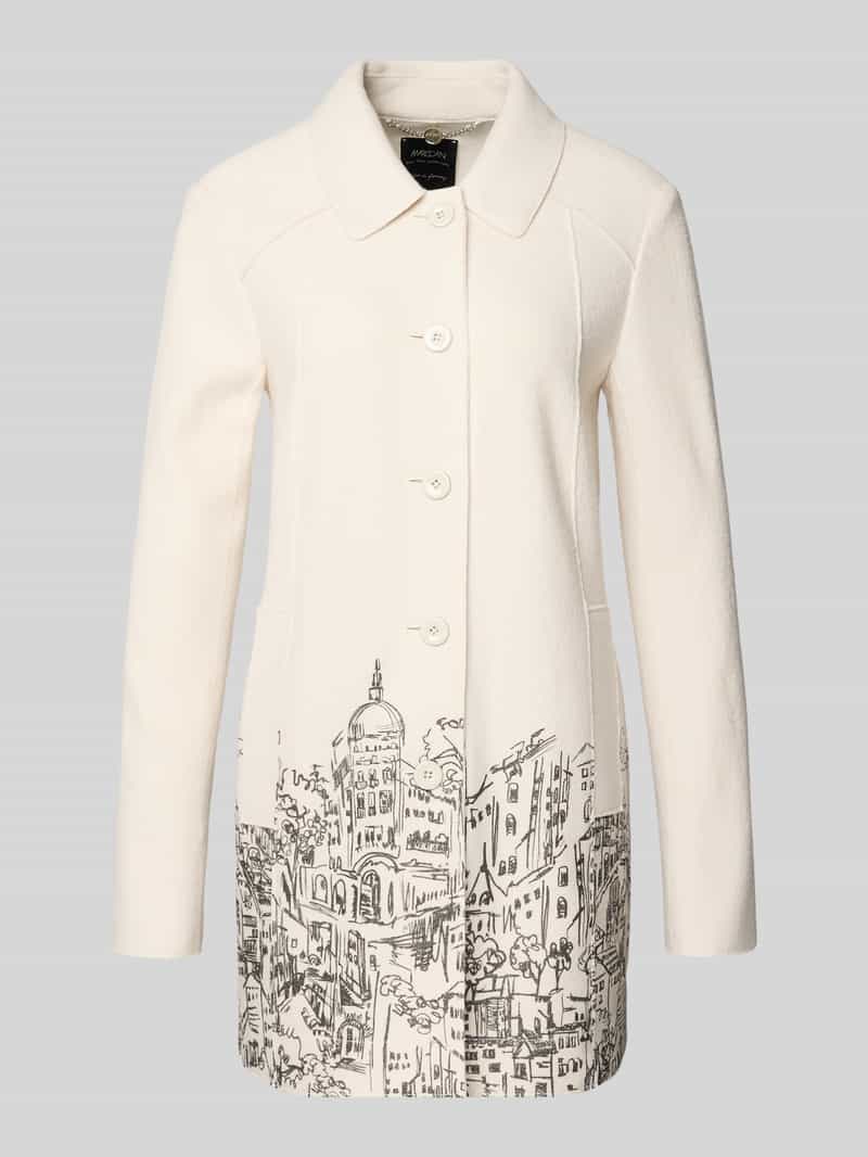 Marc Cain Slim fit lange blazer van scheerwol