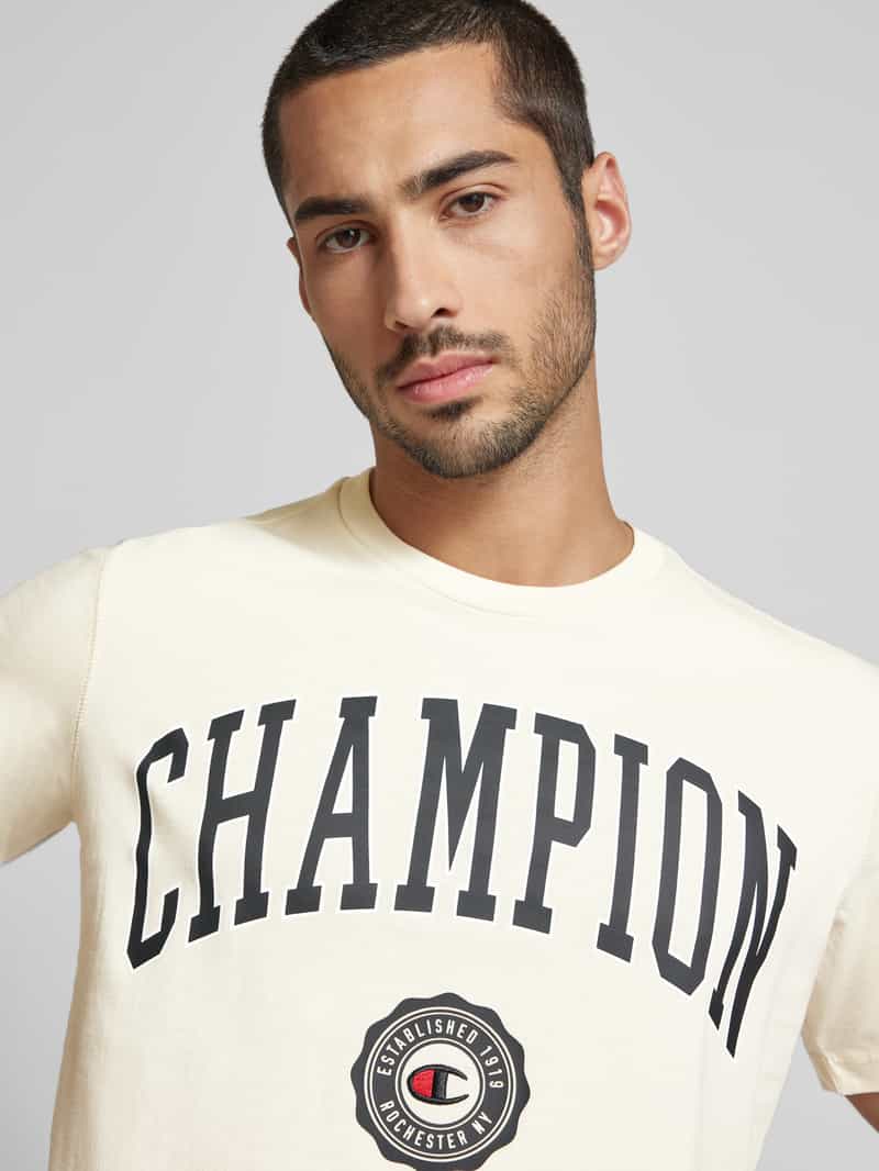 Champion T-shirt met labelprint model 'Bookstore'