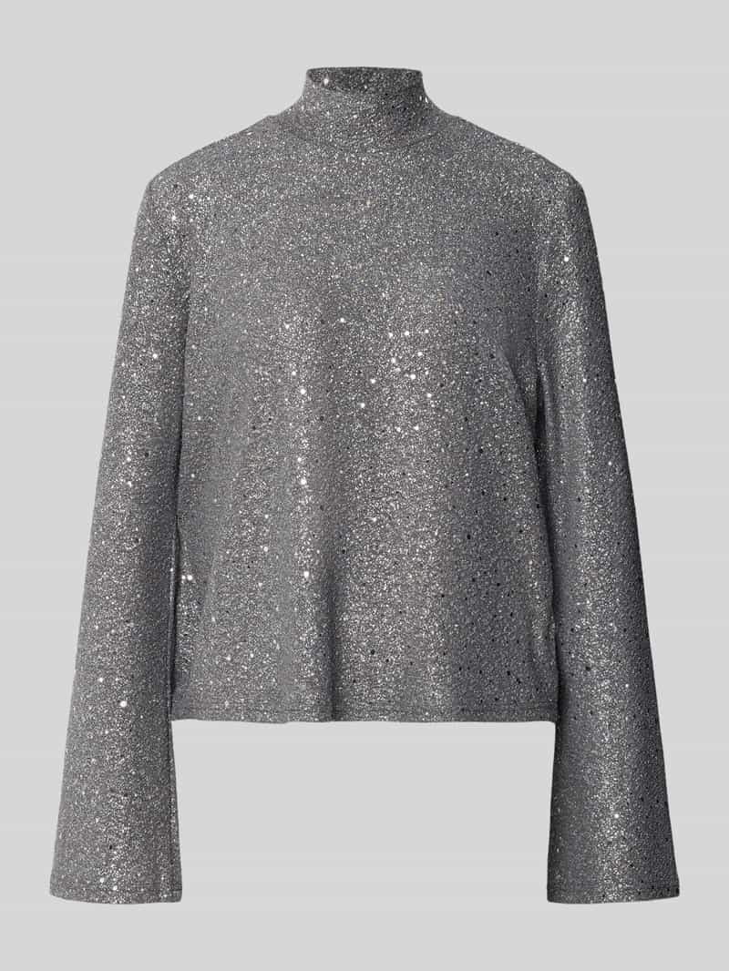 Jake*s Collection blouse met lange mouwen met glanzende look