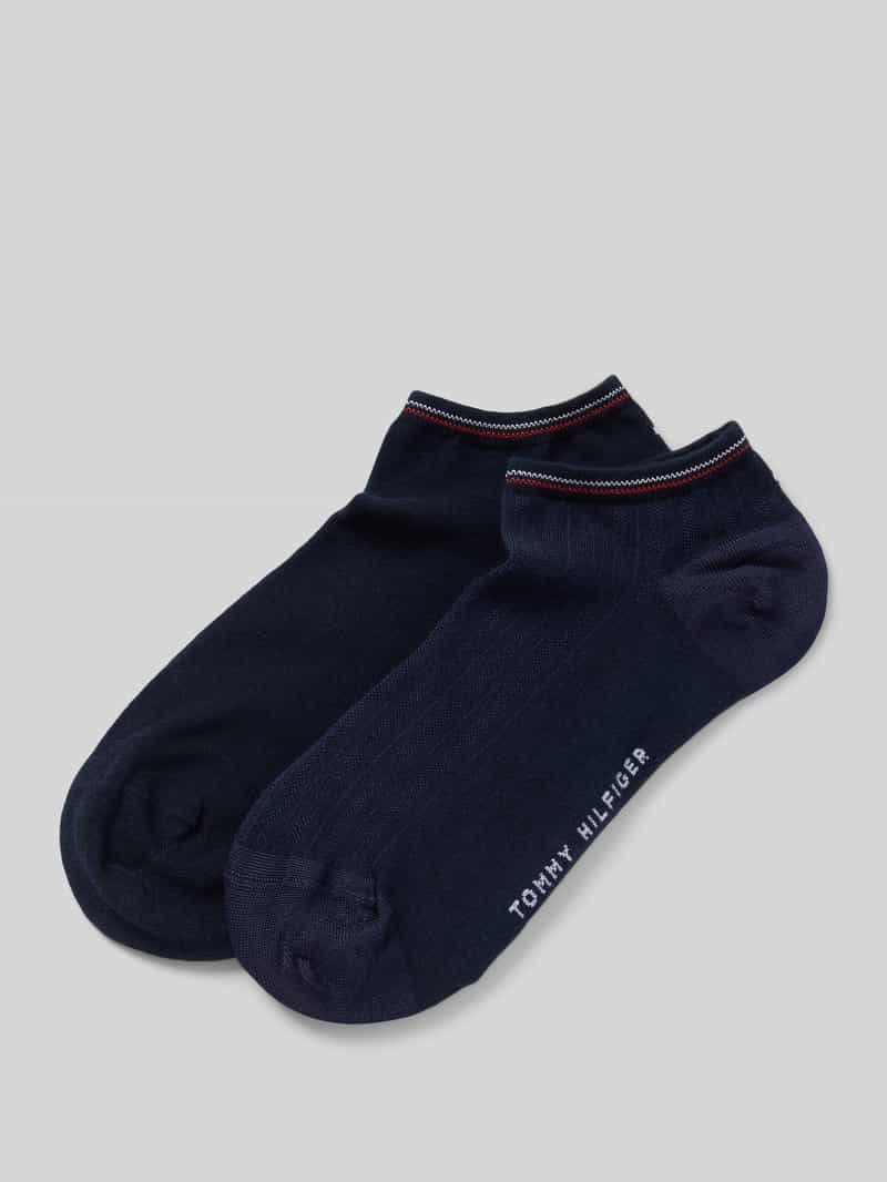 Tommy Hilfiger Sneakersokken met labelprint in een set van 2 paar