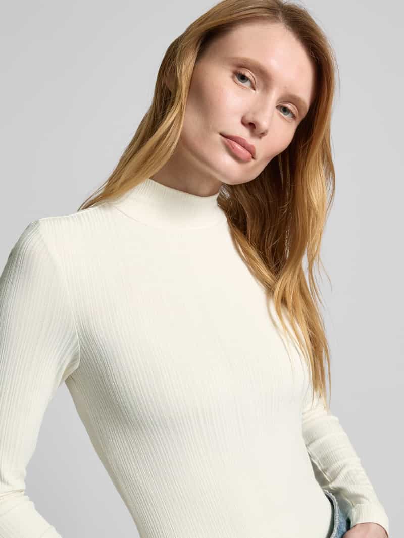 QS Shirt met lange mouwen en opstaande kraag