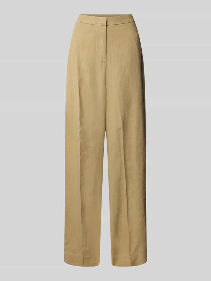 Tailored fit linnen broek van een mix van linnen en lyocell