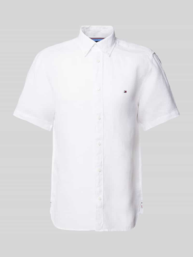 Tommy Hilfiger Regular fit linnen overhemd met button-downkraag