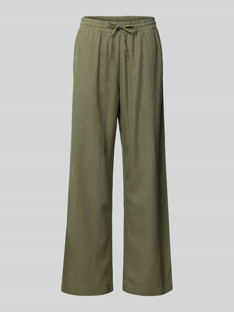FREE QUENT Straight leg linnen broek met steekzakken model 'Lavea'