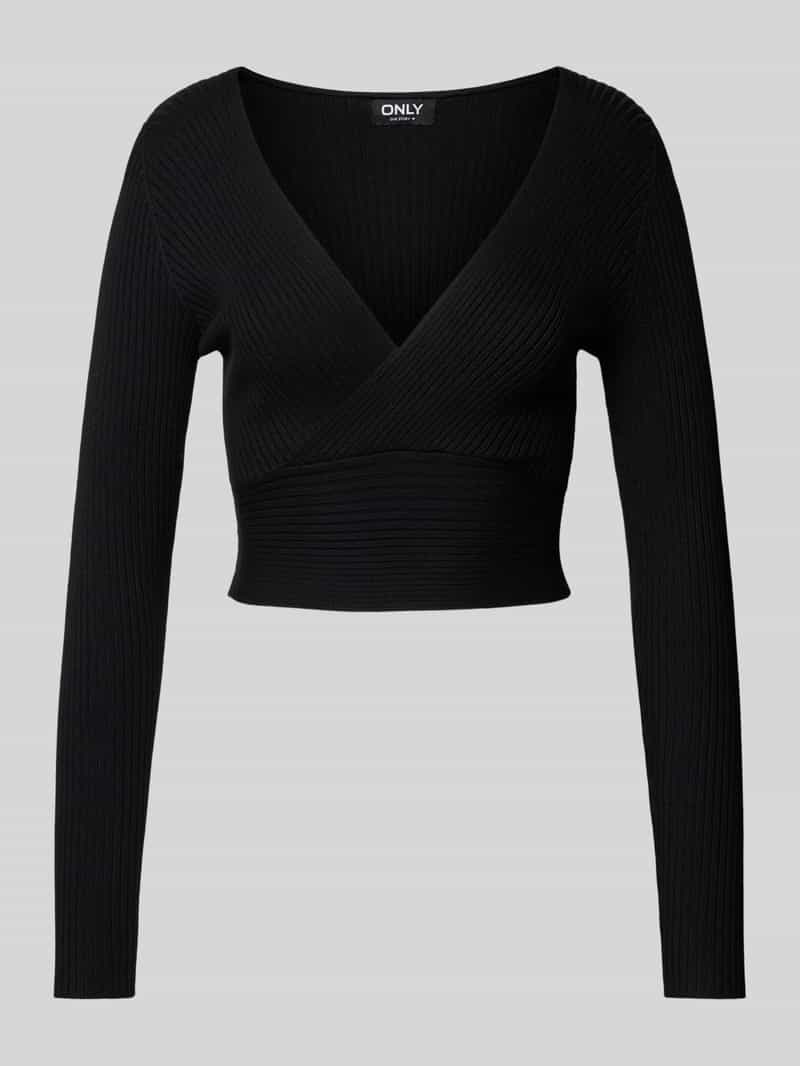Only Slim fit shirt met lange mouwen van ribtricot model 'HONOR'