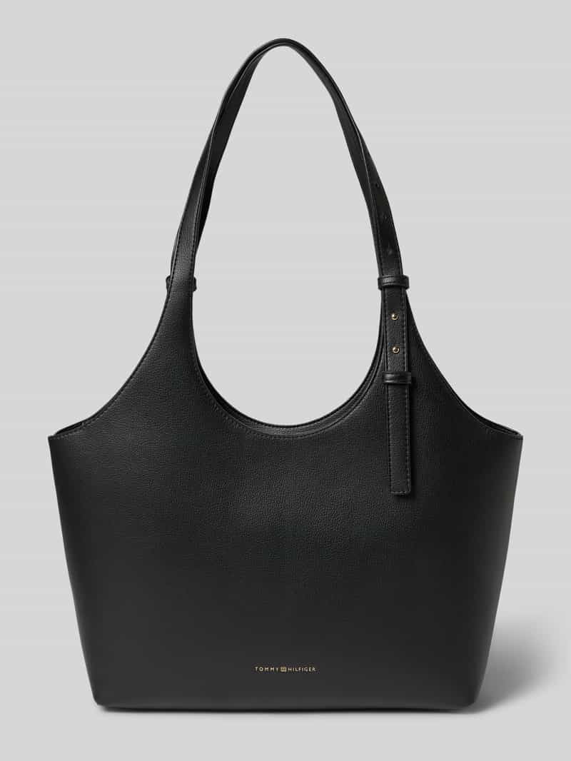 Shopper in de look van generfd leer