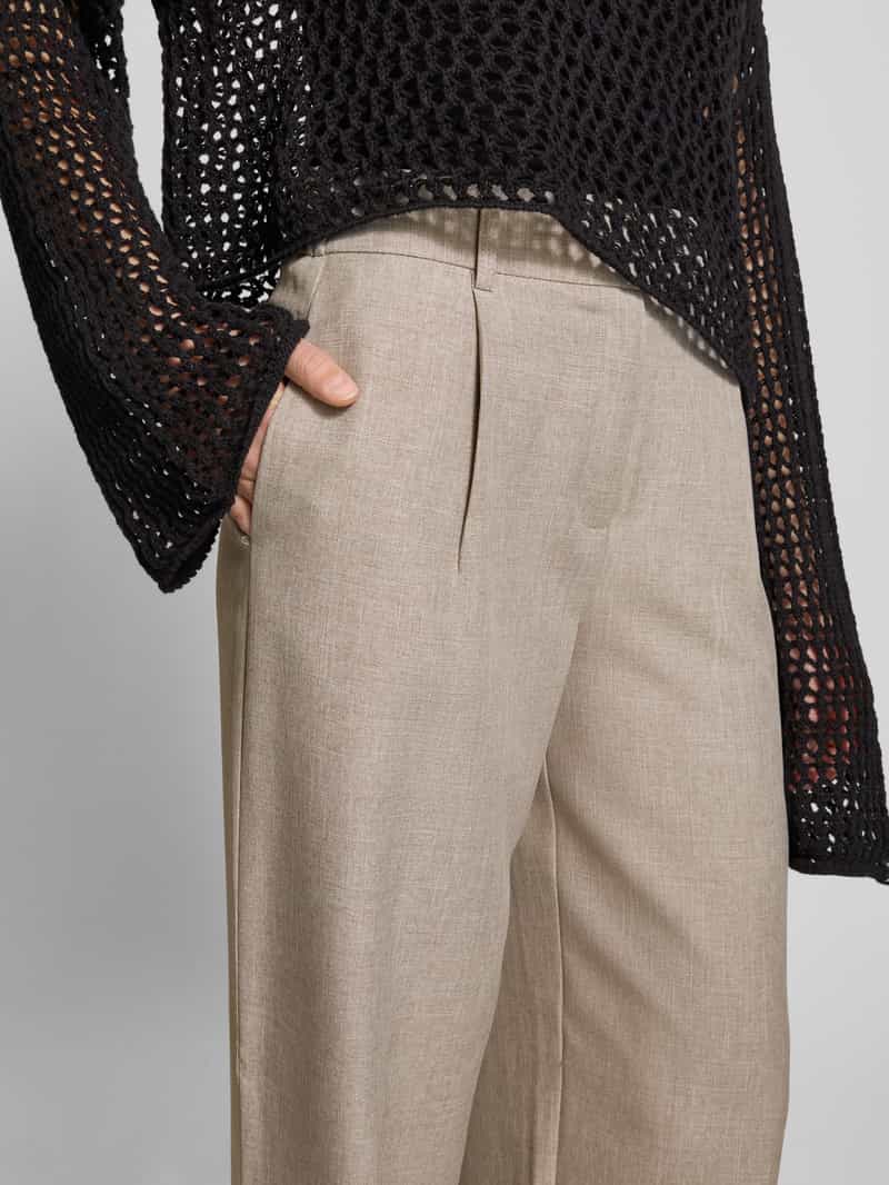 Only Regular fit bandplooibroek met wijde pijpen model 'LINDA'