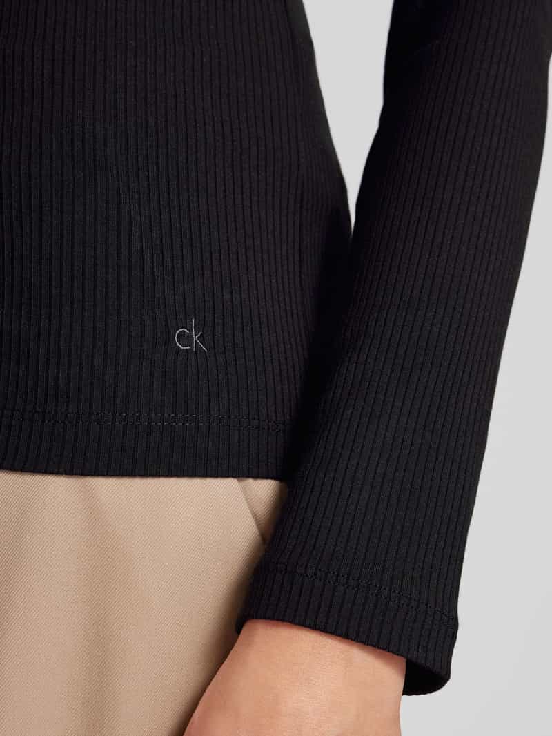 Calvin Klein Womenswear Shirt met lange mouwen en opstaande kraag