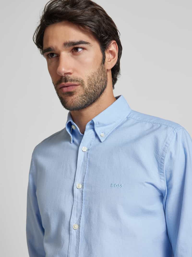 Boss Orange Regular fit zakelijk overhemd met button-downkraag model 'Rickert'