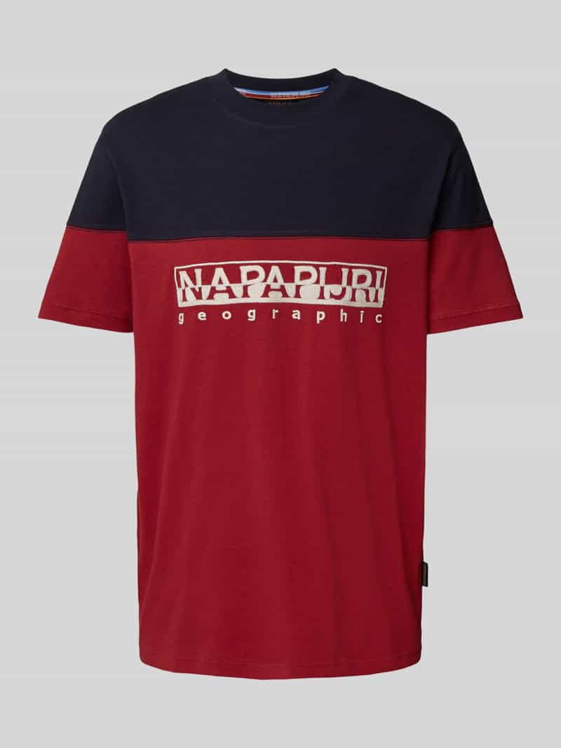 Napapijri T-shirt met labelstitching model 'SATURNIA'