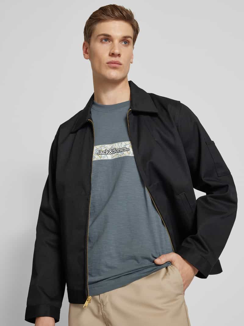jack & jones T-shirt met labelprint model 'SPLIT'