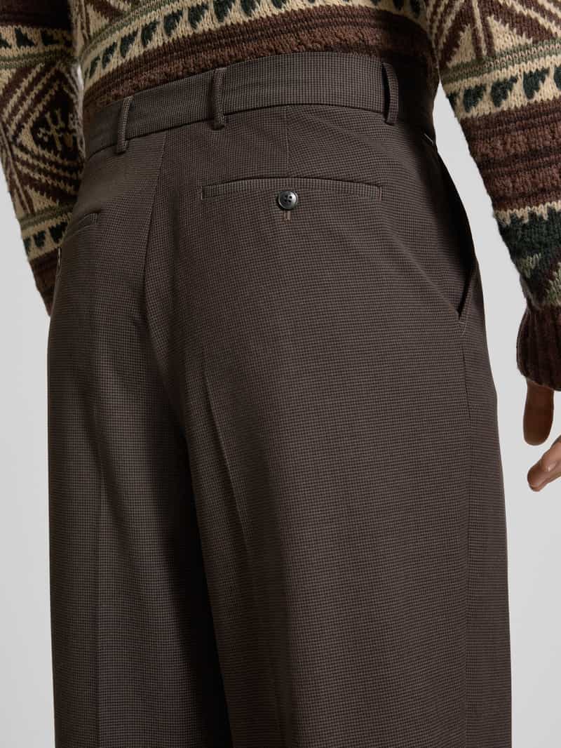 Scotch & Soda Straight fit stoffen broek met persplooien