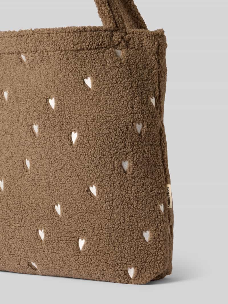 STUDIO NOOS Tote bag met all-over logostitching model 'Teddy'