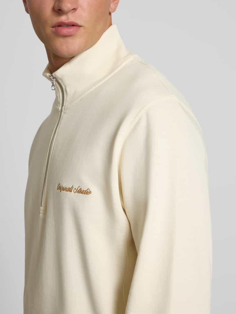 jack & jones Sweatshirt met schipperskraag en labelstitching