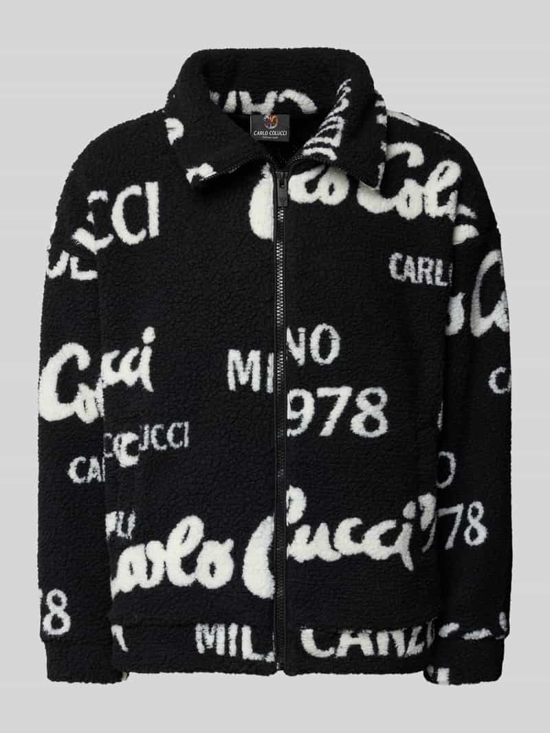 carlo colucci Oversized fleecejack met ritssluiting